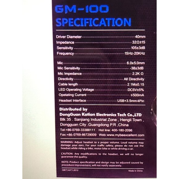 Beexcellent Pro Gaming Headset W/Mic GM-100 Black with Red Trim - Picture 10 of 10